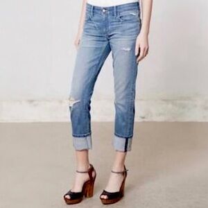 Anthropologie PILCRO Fit/Hyphen Jean 30 Rip Repair Distressed Relax GF Denim
